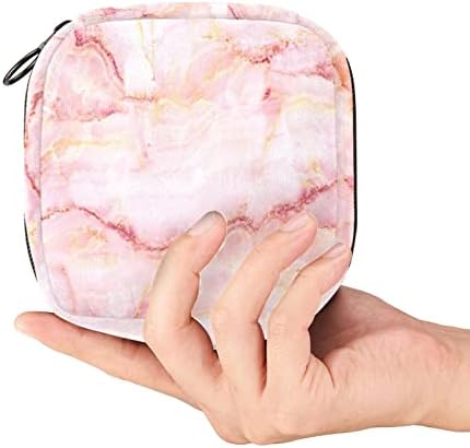 Torba za čuvanje higijenskih uložaka od prirodnog ružičastog mramora prenosiva torba za Periodni komplet jastučići za menstrualnu čašicu sa patentnim zatvaračem torbica za higijenske uloške za žene tinejdžerke dame