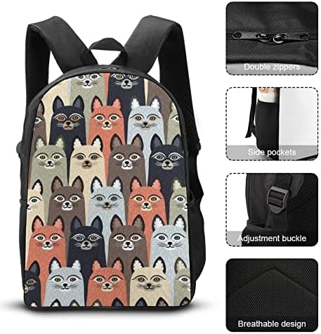 Šareni Cool mačići slatke mačke 3kom ruksak za laptop Set slatka tinejdžerska torba za knjige sa torbom za