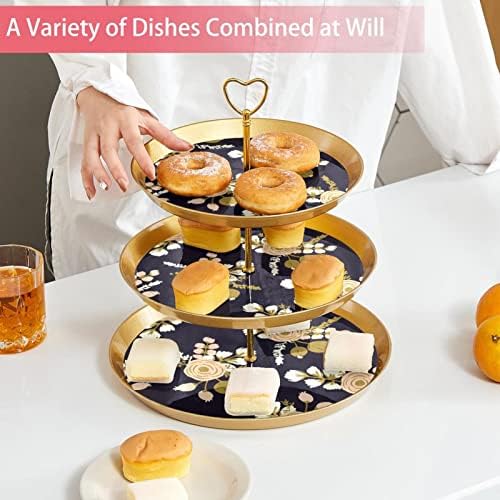 Stalci za torte Set od 3, Rose Florals torta postolje za prikaz stola Desert Cupcake stalak za vjenčanje Baby Shower proslava