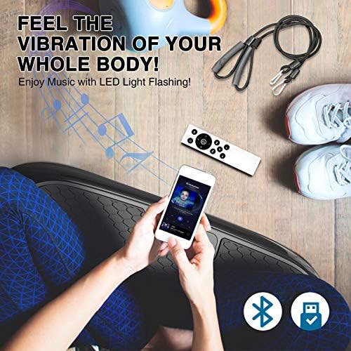 Natini Vibraciona ploča, mašina za vežbanje platforme za vibraciju celog tela sa Bluetooth zvučnikom, oprema za kućni fitnes za gubitak težine & toniranje