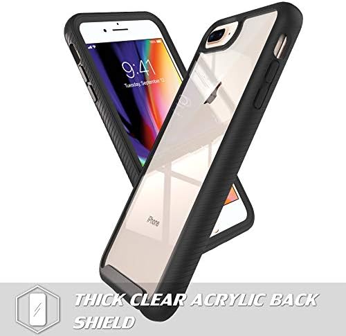 Luckycat iPhone 7 Plus Case, iPhone 8 Plus Case sa kaljenim staklom za zaštitu ekrana [2 paket], Shockproof