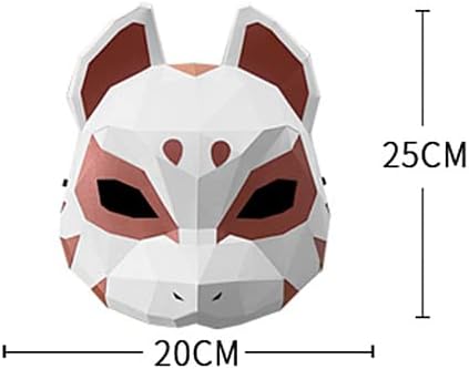 Mumuyilin japanski ninja lisica lica maska ​​za model za kostime Cosplay, niski Poly 3D papercraft