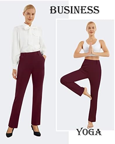 Afitne ženske joge haljine hlače ravno noge rastezljive radne hlače Business ured Ležerne prilike sa