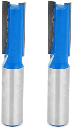 Aexit 2 kom Specijalni alat Srebrni ton plavi 1/2 x 1/2 dvostruki flauti izravni usmjerivač za stolare Model: 25AS31QO226