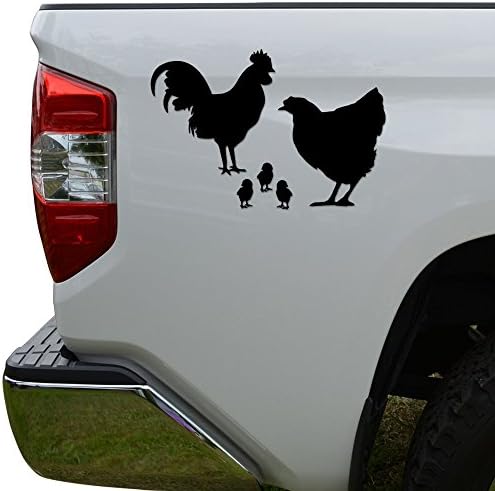 Rosie Decals piletina Family Farm Hen Rooster Die Cut vinil naljepnica naljepnica za auto kamion motocikl prozor Branik zid dekor Veličina- [6 inch/15 cm] široka Boja - Mat crna