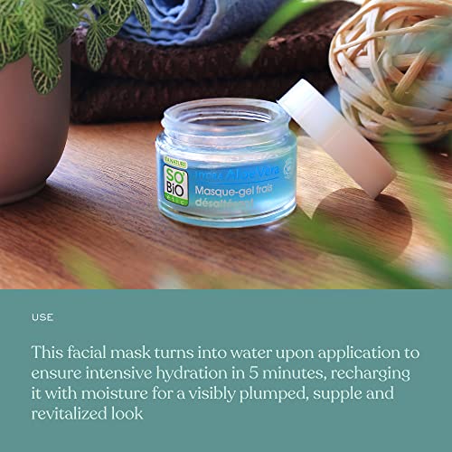 So'bio Étic / Gel maska za gašenje svježe žeđi | organska duboka hidratantna maska za suhu i mješovitu kožu | 1.69 fl oz