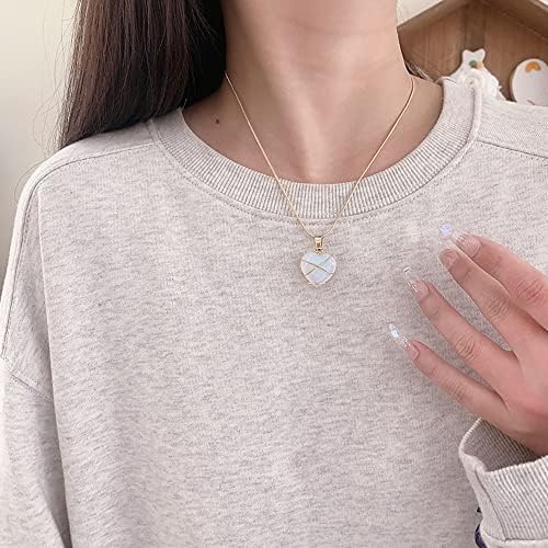 Moonstone ogrlica Rose Quartz srce ogrlica Set Y2K BFF najbolji prijatelj prijateljstvo ogrlica za žene Downtown djevojke poklon