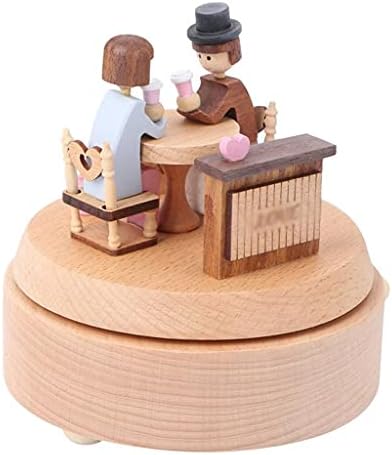 XBWEI Wooden Music Box Handmade Lijepa ljubav Muzička kutija Vjenčani rođendanski poklon