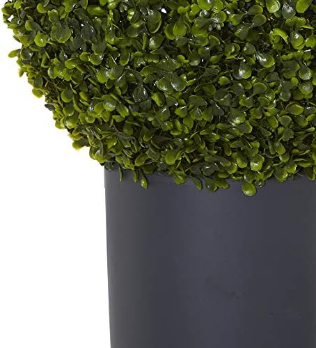 Skoro prirodna 6376 30 Boxwood umjetna tola topina u sivoj cilindra 30 Boxwood Topiary u sivom sagraču cilindra, zelena