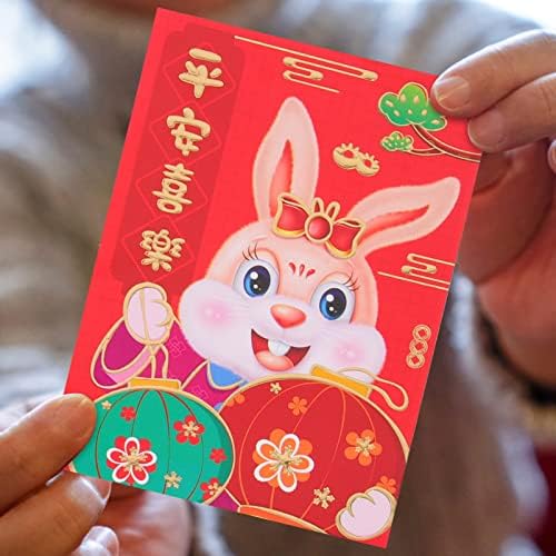 Yardwe Kids Gifts 60kom kineske Nove godine crvene koverte 2023 godine zeca crvene koverte crveni paketi Hongbao Lucky Money koverte Kineski Prolećni Festival paket koverte za dečije poklone za venčanje