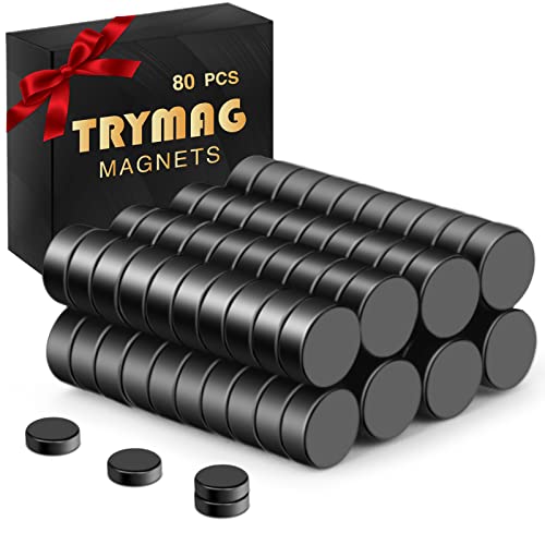 TRYMAG 50kom 15 x 2mm neodimijumski magneti paket sa 80kom 4x2mm sitni Crni magneti za frižider