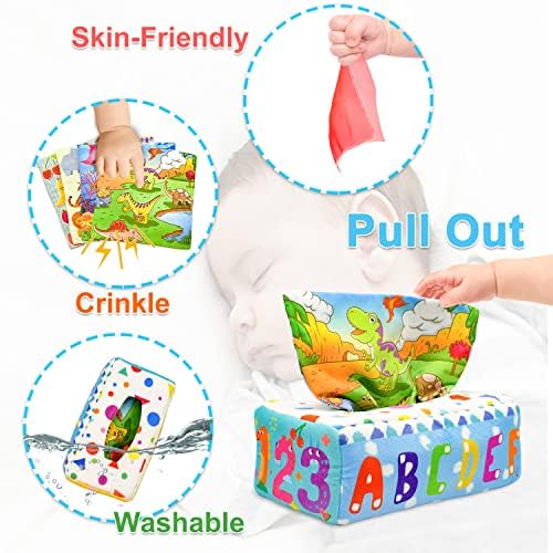 ZHQQ Montessori igračke za bebe, Magic Tissue Box Baby Toy, dojenčad novorođena djeca mala senzorna kutija Crinkle papirne igračke za dječake djevojčice pokloni
