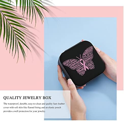 Ružičasti ružičasti leptir - kutije za karcinoma dojke PU kožnog prenosivog zaslona Držač kutija mini