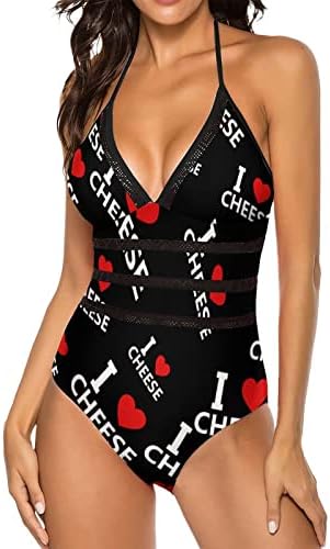 Volim sir ženski Bikini Setovi Jednodijelni kupaći kostim kontrola stomaka V vrat kupaći kostimi