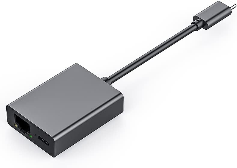 USB-C to Ethernet Adapter sa punjenjem, aluminijumski prenosivi USB Tip-C do RJ45 LAN 100m mrežni Adapter,