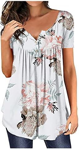 Vježba Tshirt za žene 2023 ljeto Casual Dressy kratke rukave majice cvjetni slatka Tees Tshirt trendi bluze