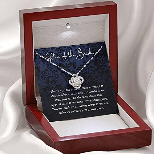 Nakit za poruke, ručno rađena ogrlica - personalizirani poklon ljubavni čvor, sestra Ogrlica za mladenku, vjenčani poklon od mladenke i mladoženje, mladenka hvala, sestro vjenčani poklon od