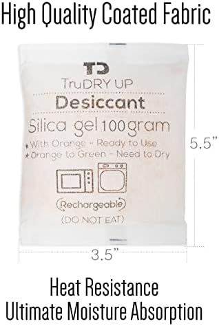 TruDRY UP100 Gram [6 pakovanja] paketi silika gela za hranu, oznaka boje, sredstva za višekratnu upotrebu,