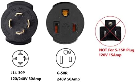 Onetak Nema L14-30P do 6-50R kompaktni 240V 30 AMP Twist Lock 4 Prong muški utikač na 3 PRONG ženski priključak za zavarivač EV priključak za napajanje Adapter za napajanje