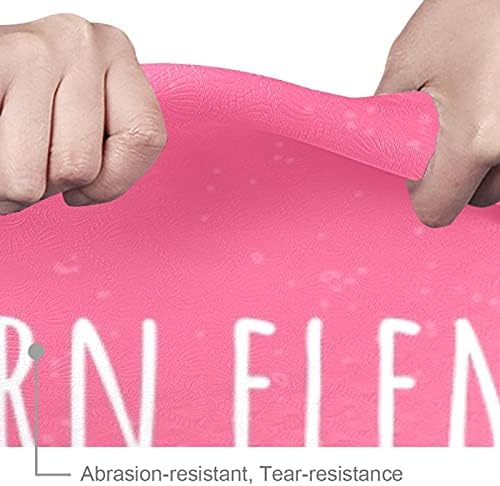 SDLKFRELI 6mm Extra Thick Yoga Mat, Pink Unicorn Elements uzorak Print Eco-Friendly TPE vježbe