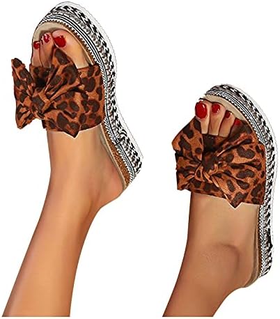 Iqka ženske sandale ljetne papuče platforma Bowknot klin otvoreni prst Klizanje na Ležerne cipele udobne tobogane na plaži