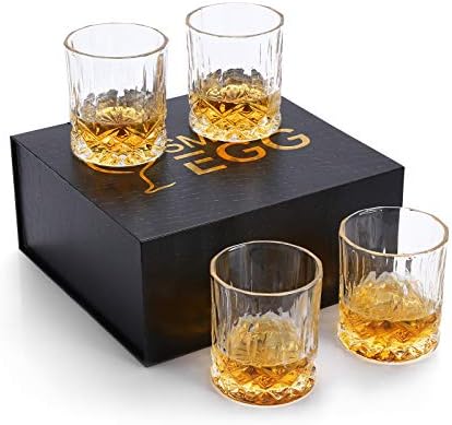 Smart Egg Whisky naočare sa luksuznom kutijom, Scotch Bourbon koktel staklo poklon za muškarce žene, 10 oz Old Fashioned Rock Barware Setovi staklenog posuđa-Set od 4