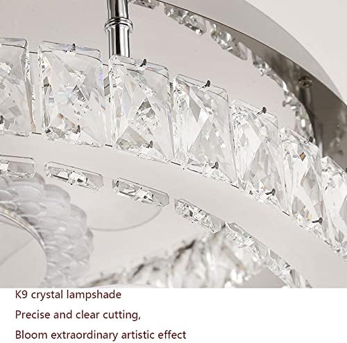 19.7in Creative Moon ventilatorska svjetiljka 36W Zatamnjena LED 3 boja 3 brzine Crystal niski profil stropni