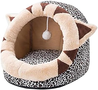 ＫＬＫＣＭＳ perivi kreveti za mačke sa loptom igračka za psa topli namještaj protiv kliznog donjeg pećinskog šatora slatki skrovište podloga za odgajivačnicu gnijezda za mačića kunića , 42x45x34cm