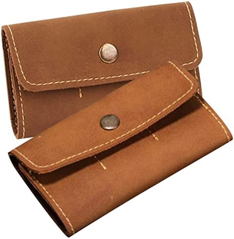 Cabilock 6 kom Keeper Pu Case Practical Delicate Resistant Drop Sd Brown Container Leather Carrying cards Cards