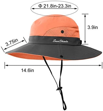 3 komada ženski rep širokog oboda šešir za sunce upakovan UV zaštita kapa za plažu za ribolov & amp; planinarenje