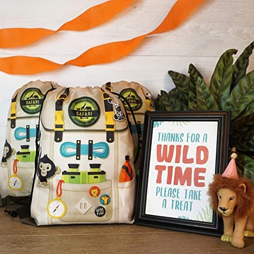 12 pakujte Safari torbe za dobre stvari životinje / Safari poklon torbe za Safari životinjske zabave i usluge zoološkog vrta / favoriziranje teme džungle torbe za tematske zabave iz džungle / Safari torbe za slatkiše | torbe za slatkiše iz džungle