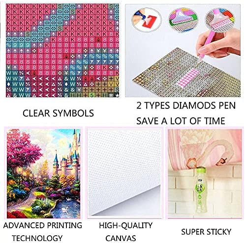 Diamond painting Kits, River Diamond painting Kits za odrasle 5D Full Drill Diamond art Kits Kids Beginner, Paint by Number Kits Picture Art Gem Painting For Home Wall Decor-Square_drill_23. 6x70.8inch
