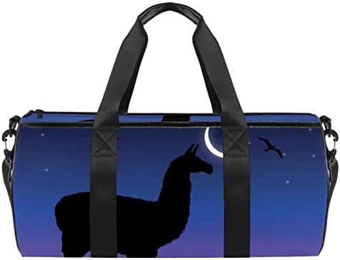 MaMacool llama on Night Duffel torba za nošenje preko ramena platnena putna torba za teretanu Sport Dance Travel Weekender
