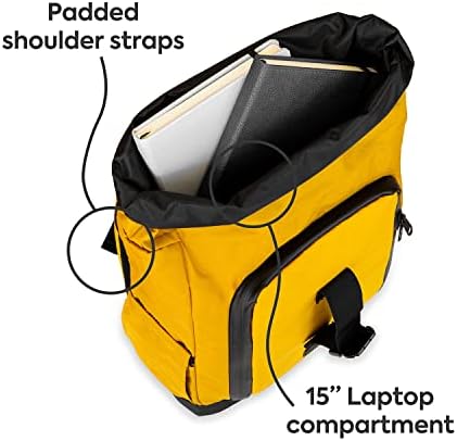 Dingbats * Roll TOP 25L ruksak - reciklirani kućni ljubimac, podstavljene naramenice, metalne kopče, unutarnje pretinke uklapaju se 15 laptopa