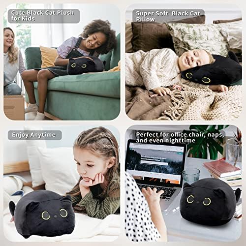 Jastuk za plišne igračke Crne mačke i gusjeničari dugi jastuk za tijelo mekana punjena životinja
