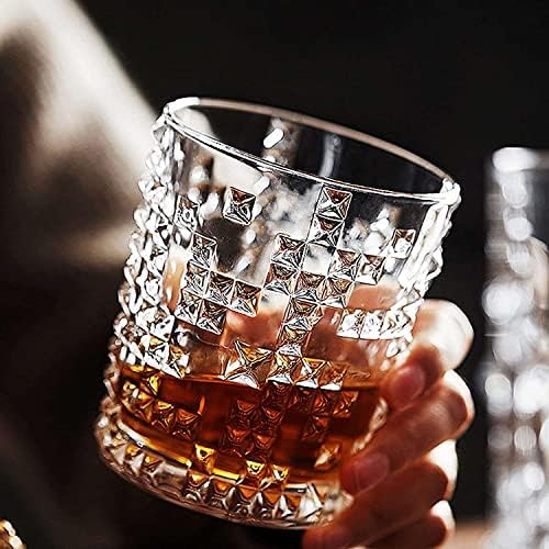 MOBEBI čaša za vino,čaša, 12oz kristalne naočare za viski, Set čaša za kamenje, vrhunske staromodne naočare za piće Burbona, votke, tekile-B-Set od 4