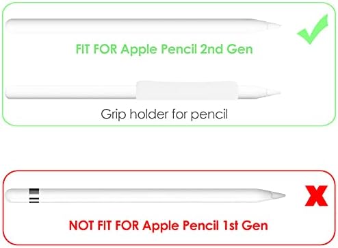 Prolife 2-pack ergonomics držač za hvatanje za jabuku 2ND GEN Stylus pribor, vitki silikonski zaštitni nosač rukava bez smetnji za olovku za jabuke 2 magnetna punjenje