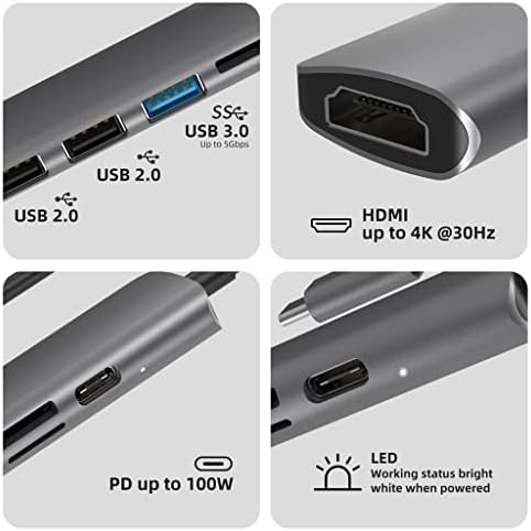 LMMDDP USB 3.1 Tip-C na Adapter 4K USB C čvorište sa čvorištem 3.0 2.0 TF SD čitač PD za USB C razdjelnik