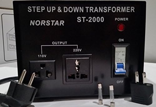 Norstar 2000 Watt Step Up and Down Voltage transformator transformator - dvosmjerni Voltage transformator sa zaštitom osigurača - 220-240 Volt do 110-120 Volt i 110-120 Volt do 220-240 Volt