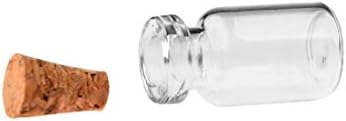 Jijianus 100pcs / 200pcs 0,5ml Clear Glass boca za želju za boce za boce prazne tegle sa čepom čepom Vjenčanja želja nakita