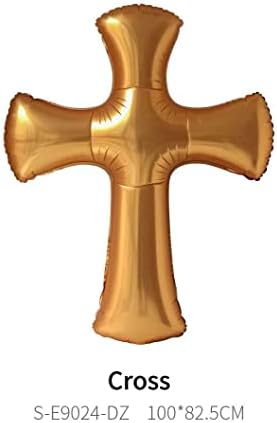 Jumbo 44 Gold Cross Balon ili prvo zajedništvo Krstim za prekršaj. Sjajni križni oblik helijum folija