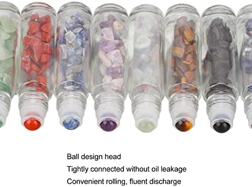 QSTNXB 10pcs Bisencijalne boce za ulje, 10 mm Kuglice Kozmetički alati Pribor, 10ml Prozirne boce za ulje za esencijalna ulja s kapcima od bambusa, za putovanja