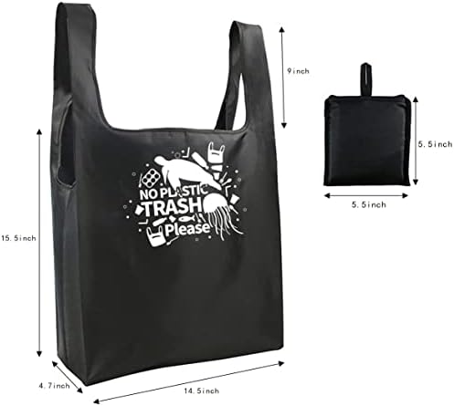 Niuda-Li crne torbe za višekratnu upotrebu, perive sklopive torbe za kupovinu,ekološki prihvatljiva torba za višekratnu upotrebu, mala težina, stane u džep（bez plastičnog smeća Molimo）, jedna veličina
