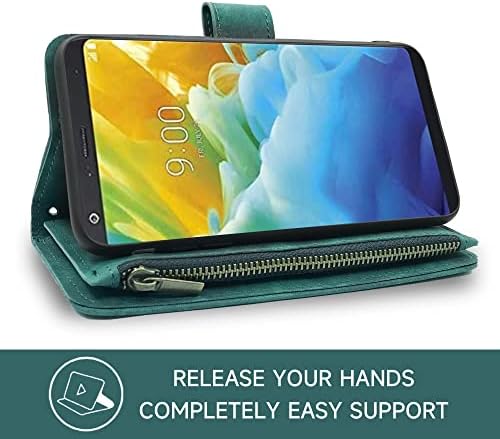 Kompatibilan sa LG Stylo 4 futrolom za novčanik i premium Vintage kožnom Flip postoljem za držač kreditne kartice Cell Accessories poklopac telefona za Stylo4 Plus LGstylo4 Sylo4 Style 04 4+ Q Stylus Alpha Stlo4 Green
