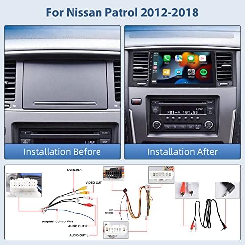 Android Auto Stereo Radio za Nissan Patrol 2012-2018, bežični Apple CarPlay Android Auto, 9 dodirni ekran Bluetooth
