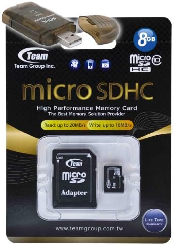 8GB Klasa 10 MicroSDHC tim velike brzine 20MB / Sec memorijska kartica. Plamen brzo kartica za Samsung P1000 Galaxy Tab P7100 Tab 10.1 v Pixon 12 GT-M8910. Besplatan USB Adapter za velike brzine je uključen. Dolazi sa.