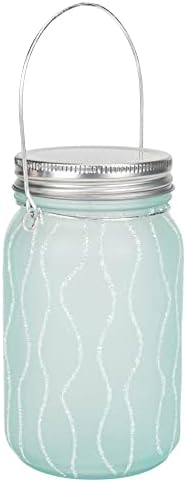 LED Blue Frosted Glitter Jar