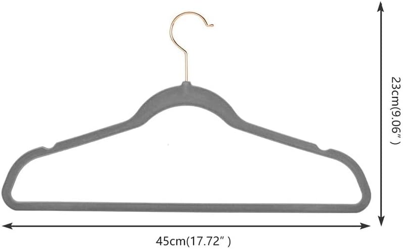 ZCMEB 10pcs siva 16cm Flocked vješalica plastični vješalice bez klizanja Velvet vješalice