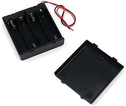 DNYTA 8PCS ABS 4 × 1,5V AA Držač baterije sa prekidačem za uključivanje / isključivanje i crvenom crnom povezivanju