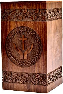 Tamanna Rosewood urn za ljudski pepeo - Drvena kutija za život - personalizirana kremacija urn za pepeo ručno izrađen veliki drveni urni kutiju 115CU)